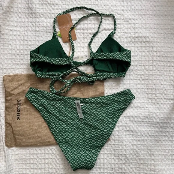 Berlook Patterned Green Bikini Set M 44 - Picture 2 of 3